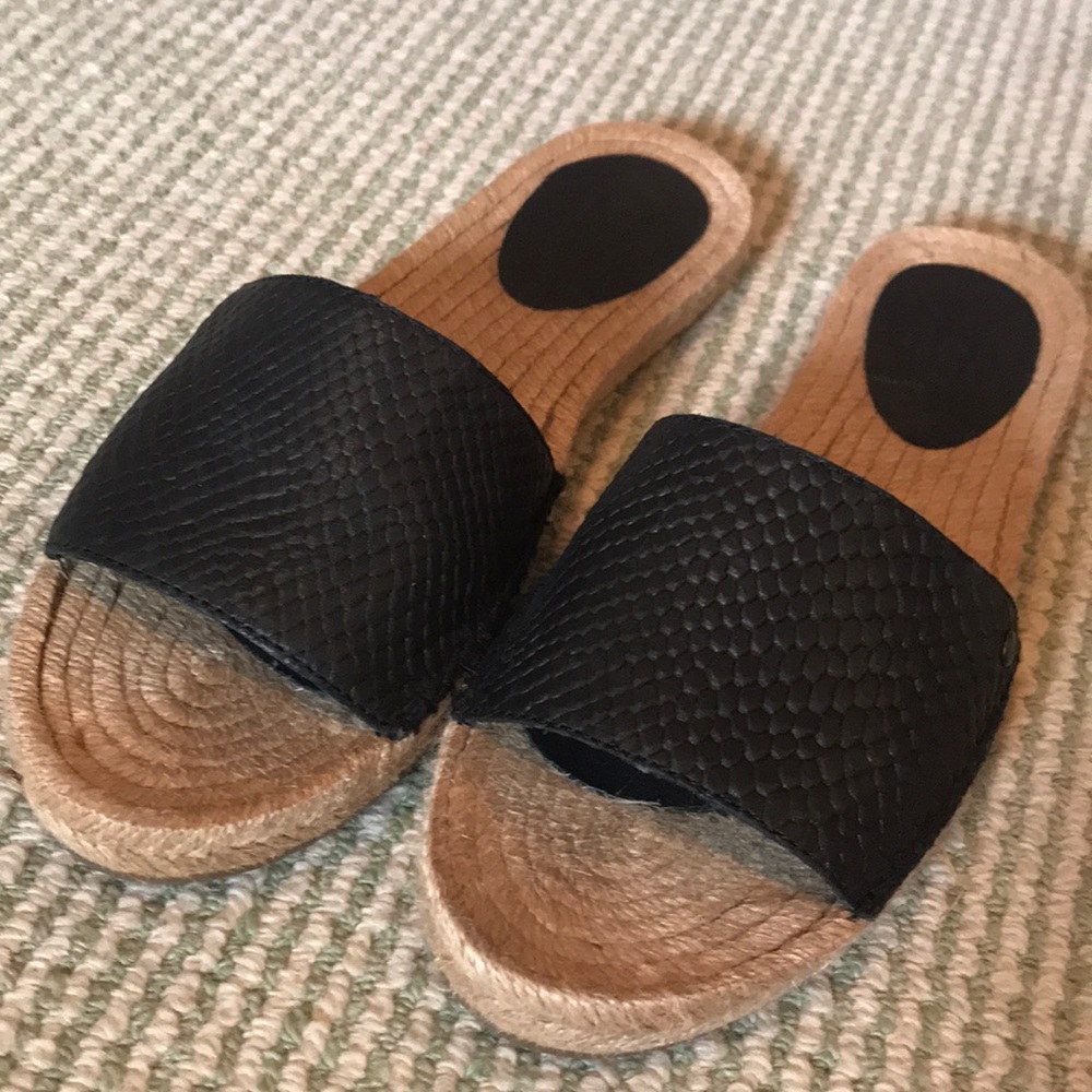 UGG slides- black leather